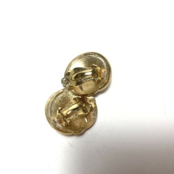 Vintage Crown Trifari Brooch And Earrings Gold Brushed Swirls  Matching Set - Picture 4 of 8